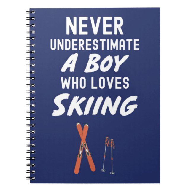 Cuaderno Cute Navy Blue Skiing Gifts For Baby Boys Kids Ski (Frente)