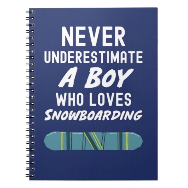 Cuaderno Cute Navy Blue Snowboarding Gifts For Baby Boys (Frente)