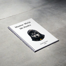 Cuaderno Cute Ninja Master Husky personalizado portátil Bla