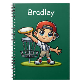 Cuaderno Cute niño pequeño jugando disco Golf Personalizado