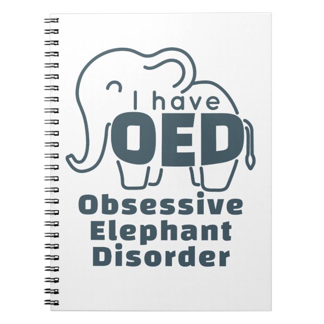 Cuaderno Cute Obsessive Elephant Disorder  (Frente)