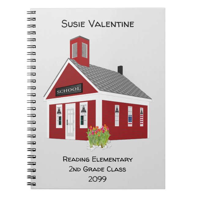 Cuaderno Cute One Room Schoolhouse Espiral Notebook (Frente)