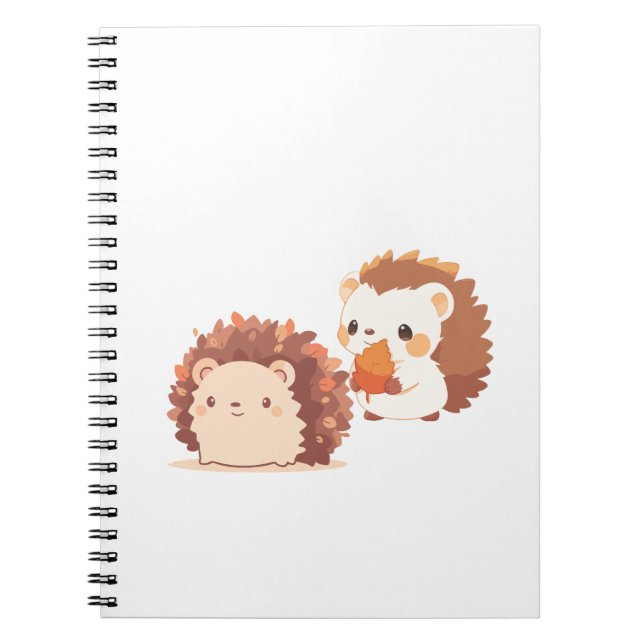 Cuaderno Cute Otoño Hedgehogs - Kawaii Caen Animales Forest (Frente)