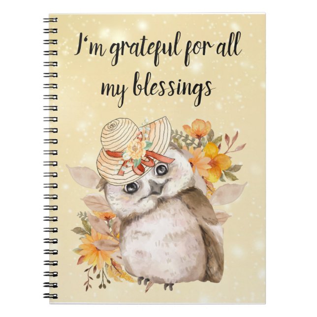 Cuaderno Cute owl Farmhouse romantic wallpaper (Frente)