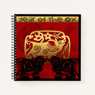 Cuaderno Cute Ox Año Chino Zodiac Cumpleaños SqNB