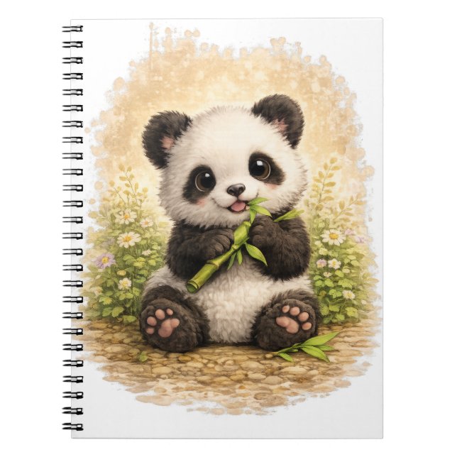 Cuaderno Cute Panda Bamboo Spiral Notebook Kawaii (Frente)