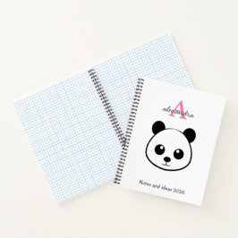 Cuaderno Cute Panda Bear 2026 Notebook – Personalized