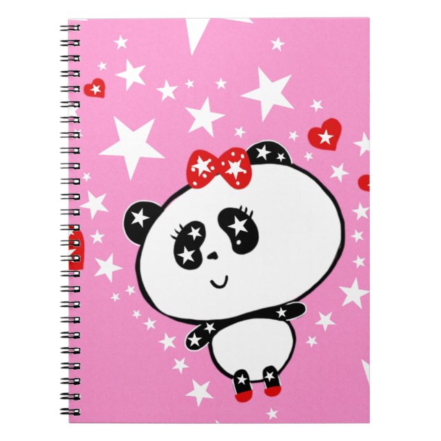 Cuaderno Cute Panda Bears Funny Personalizado (Frente)