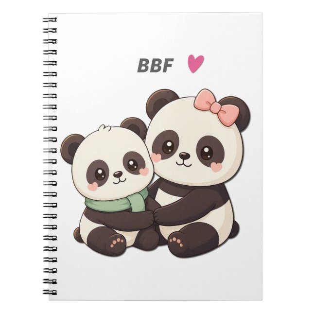 Cuaderno Cute Panda BFF – Best Friends Notebook (Frente)