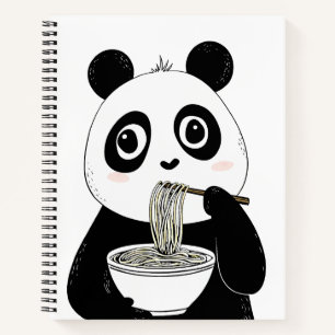 Cuaderno Cute Panda Comiendo Fideos Udon