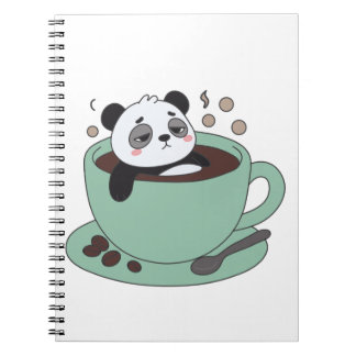 Cuaderno Cute Panda In Coffee Cup Coffee Lover Gift