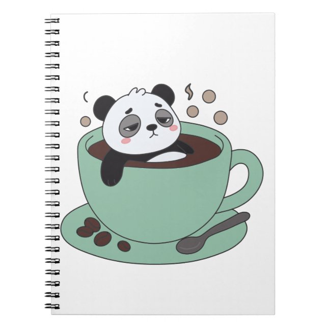 Cuaderno Cute Panda In Coffee Cup Coffee Lover Gift (Frente)