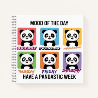 Cuaderno Cute Panda Mood of the Day Notebook – Kawaii Weekl