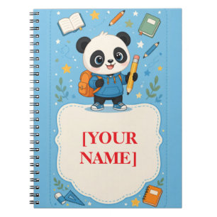 Cuaderno Cute Panda Regreso a Clases Nota Escolar