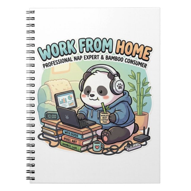 Cuaderno Cute Panda Trabaja Desde Casa   (Frente)