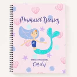 Cuaderno Cute Pastel Periwinkle Sirena Princesa 