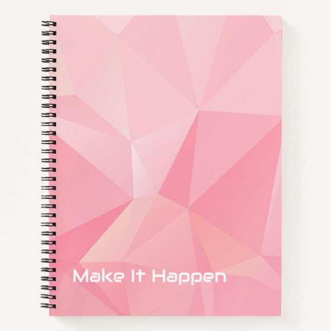 Cuaderno Cute Pastel Rosa Haz que Sucedan  (Anverso)