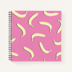 Cuaderno Cute patrón bananero de bloc de notas en espiral 