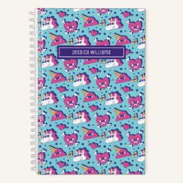 Cuaderno Cute Patrón de Corazón de Unicornio Anti San Valen
