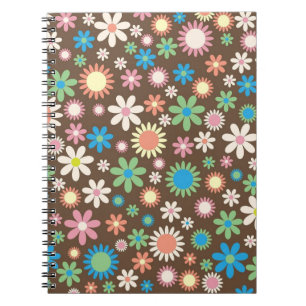 Cuaderno Cute Patrón de Poder de Flor Marrón