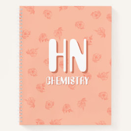 Cuaderno Cute Peachy Notebook with initials 