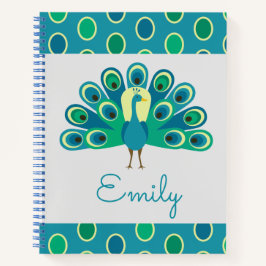 Cuaderno Cute Peacock Personalizado Espiral Portátil