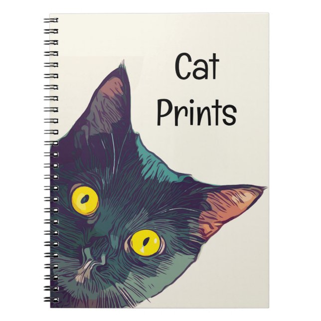 Cuaderno Cute Peeking Cat Diseño Espiral para bloc de notas (Frente)