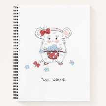 Cute Pequeño Hamster Floral Bloc de notas