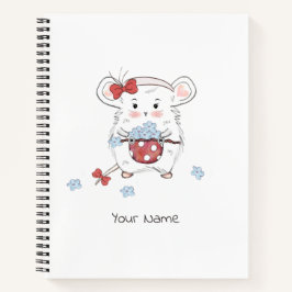 Cuaderno Cute Pequeño Hamster Floral Bloc de notas