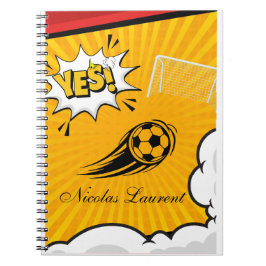 Cuaderno Cute personalizado de fútbol amarillo Spiral foto 
