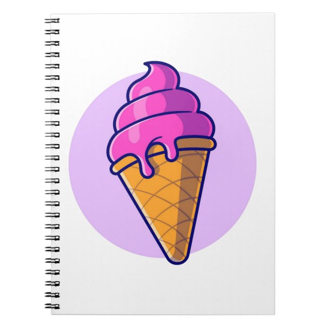 Cuaderno Cute Personalizado Ice Cream Cone (Frente)