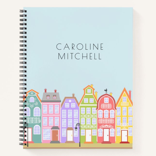 Cuaderno Cute Personalizado Old Town Custom Name Notebook (Anverso)