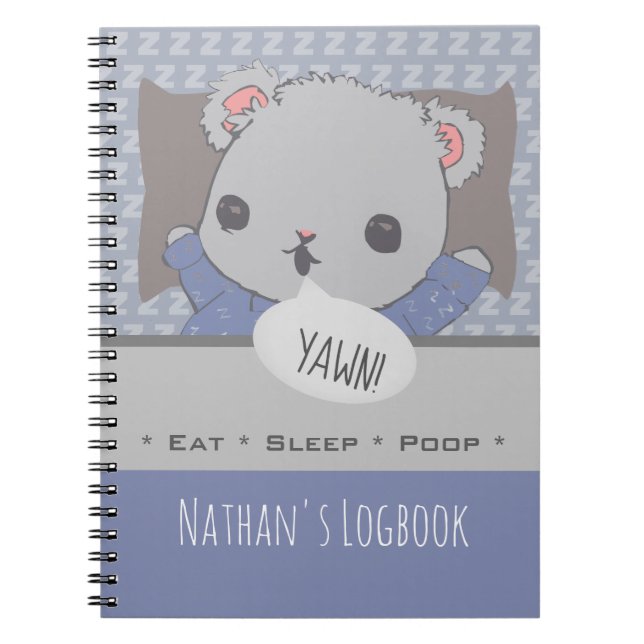 Cuaderno Cute Personalizado Teddy Bear Baby Logbook (Frente)