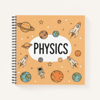 Cuaderno Cute Physics Science Space Rocket Planets Personal