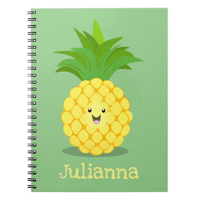 Cuaderno Cute pineapple cartoon illustration (Frente)