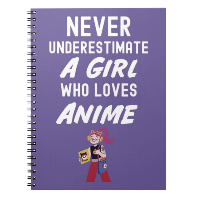 Cuaderno Cute Pink Anime Lover Gifts For Girls Kids Kaiwaii (Frente)