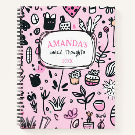 Cuaderno Cute Pink Doodles Girly Everyday Planner