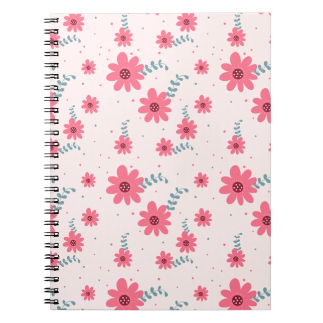 Cuaderno Cute Pink Floral Pattern | Daisy Flower Aesthetic  (Frente)