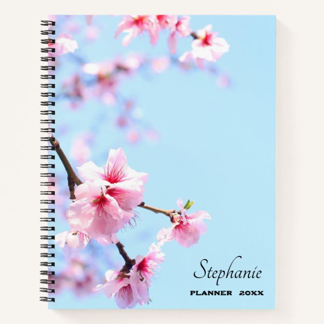 Cuaderno Cute Pink Flowers Girly Planner (Anverso)