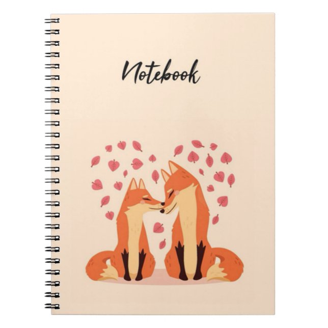Cuaderno Cute Pink Fox Notebook Beautiful Animals Nature (Frente)