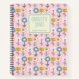 Cuaderno Cute Pink Garden Flores Esquemas Personalizados