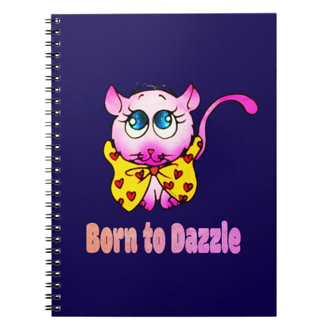 Cuaderno Cute Pink Kitty - Born to Dazzle Art (Frente)