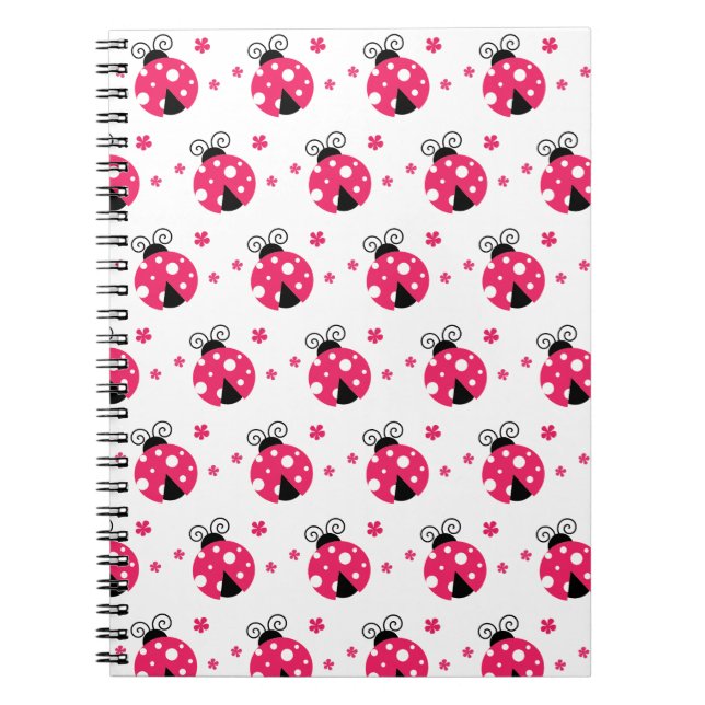 Cuaderno Cute Pink Labybirds and Flowers (Frente)