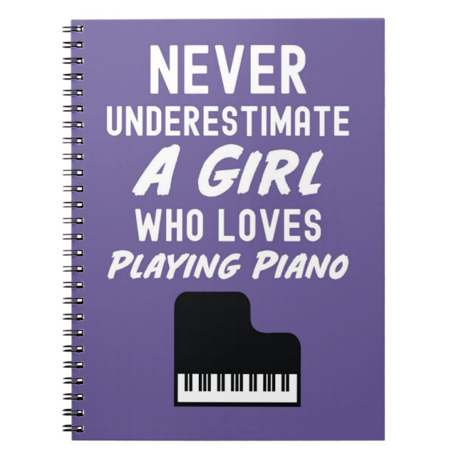 Cuaderno Cute Pink Pianist Gifts For Girl Kids Piano Player (Frente)