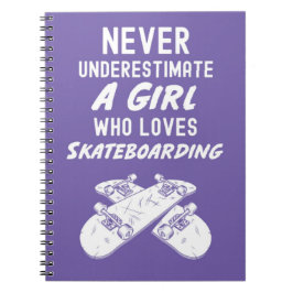 Cuaderno Cute Pink Skateboarder Gifts For Girls Skater