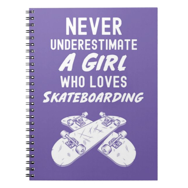 Cuaderno Cute Pink Skateboarder Gifts For Girls Skater (Frente)