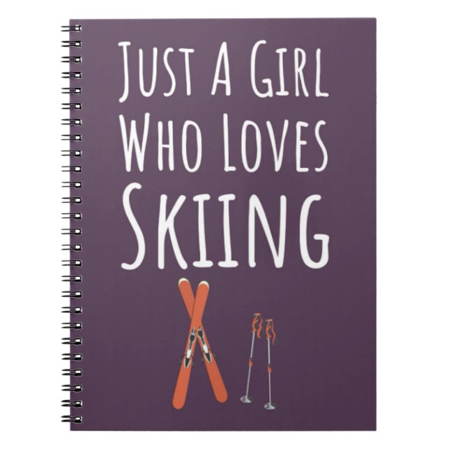 Cuaderno Cute Pink Ski Gifts For Baby Girls Kids Skier (Frente)