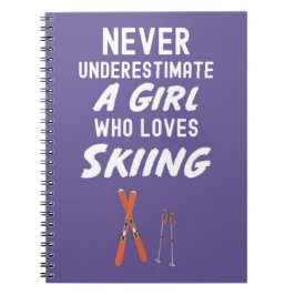 Cuaderno Cute Pink Skiing Gifts For Baby Girls Kids Ski