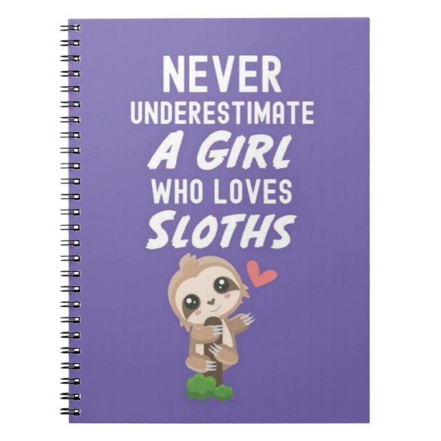 Cuaderno Cute Pink Sloth Gifts For Baby Girls Kids Animals (Frente)