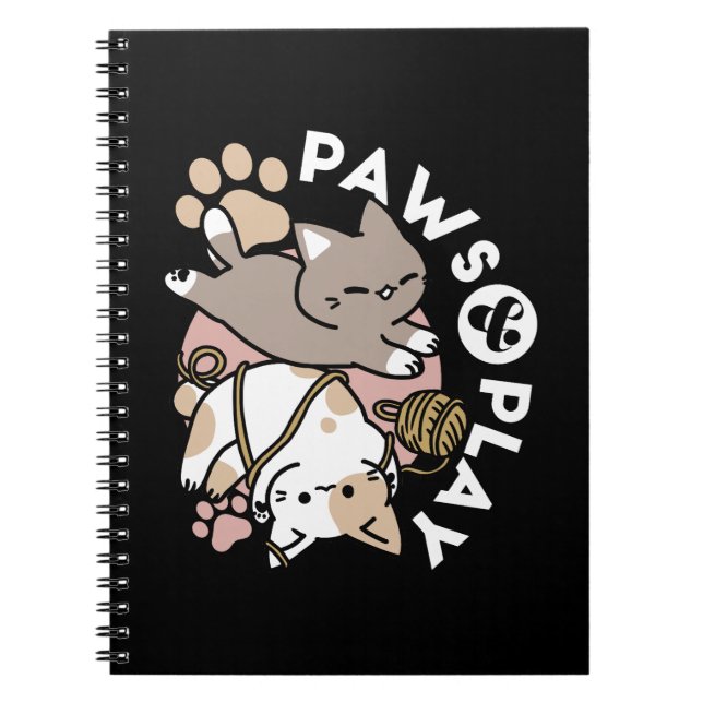 Cuaderno Cute Playful Cats Design – Fun Paws and Play Art (Frente)